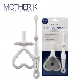 MOTHER-K (KMOM) Baby Toothbrush Set 2 in 1 Set (from 6 till 18 months)