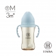 SIMBA Allonge PPSU Wide Neck Bottle with Handle & Auto Straw (270ml/9oz) Cross Hole M Teat