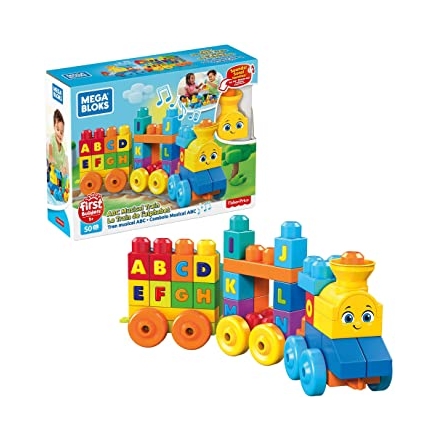 Mega Bloks ABC Musical Train Big Building Lego Blocks 50pcs Playset