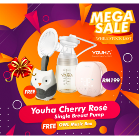 YOUHA Cherry Rosé ELECTRIC SINGLE BREAST PUMP (2 Years Warranty + 1 to 1 Exhange)
