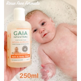GAIA Natural Baby Bath & Body Wash 250ml (Soap & Sulphate Free)