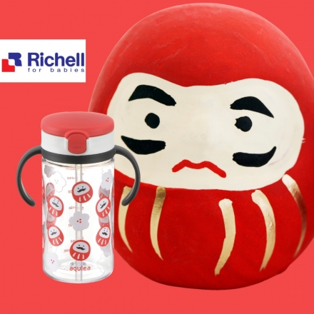 Richell Aqulea Clear Straw Mug 320ml (Japan Collection)