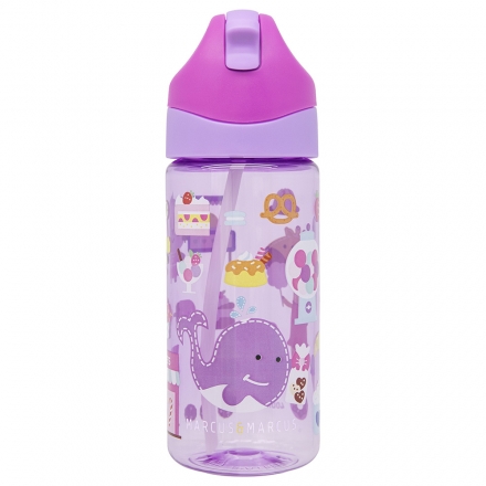 Marcus & Marcus Antibacterial Tritan Straw Bottle (400ml/13.5oz) Germ Repel Water Drinking Cup