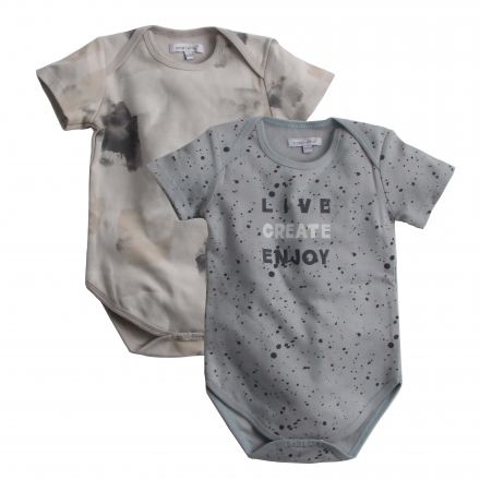 Infancie Mother's Choice 2 Pcs pack Short Sleeves Onesie (6-12M) Newborn Baby Short Sleeve Bodysuits and Rompers