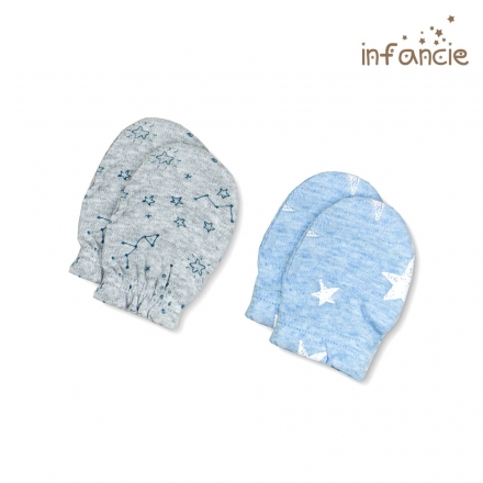 Infancie Newborn Baby Mittens & Glove (2 Pair) 100% Cotton