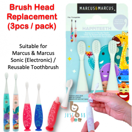 Marcus & Marcus Replacement Toothbrush Head (3pcs) for Kids Sonic Electric Toothbrush