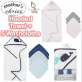 Infancie Mother's Choice Hooded Towel & 5 Washcloths Ultra Soft Organic Bamboo Washcloths Handkerchiefs