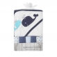 Infancie Mother's Choice Hooded Towel & 5 Washcloths Ultra Soft Organic Bamboo Washcloths Handkerchiefs