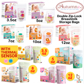 Autumnz Double Zip Lock Breastmilk Storage Bags (28pcs) Normal / Thermal Sensor Breast Milk Bag