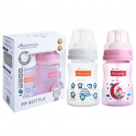 Autumnz PP Wide Neck Feeding Bottle (6oz/180ml) Twin Pack