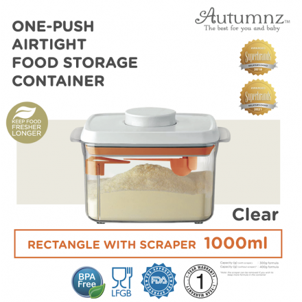 Autumnz One-Push Airtight Powder & Food Storage Container with Spoon & Scraper