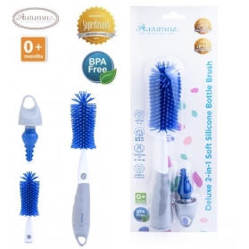Autumnz Deluxe 2 in 1 Soft Silicone Bottle & Nipple Brush