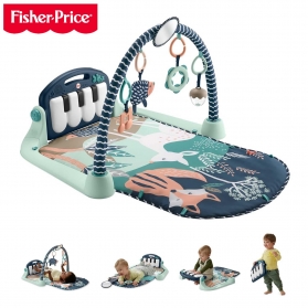 Fisher Price Baby Gym Playmat With Kick & Play Piano And Tummy Time Toys Moonlight Forest Navy Fawn