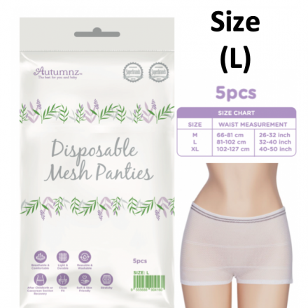 Autumnz Disposable Mesh Panties (5pcs/pack) High Waist 