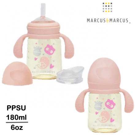 Marcus & Marcus PPSU Transition Trainer Bottle Training Cup (With Rim Spout & Straw) 180ml
