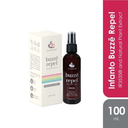 Infanto Buzze Repel Plant Based Oil Spray (100ml) Natural Plant Extract Insect Repellent