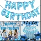 Foil Balloon Birthday Party Decoration - Blue Happy Birthday 1set