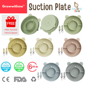 Growwithme Silicone Suction Plate (Free Fork & Spoon)