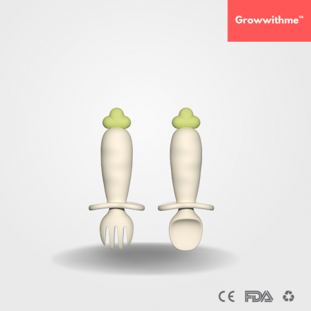 Growwithme Baby Full Silicone Fork & Spoon Set (6-12m)