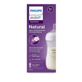 Philips Avent Natural Bottle 9OZ/260ML (Single Pack) Newborn Anti Colic Feeding Bottles Natural 2.0