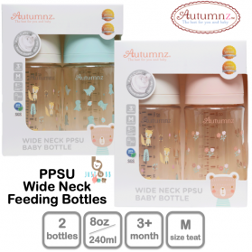 Autumnz PPSU Wide Neck Feeding Bottle (8oz/240ml) Twin Pack