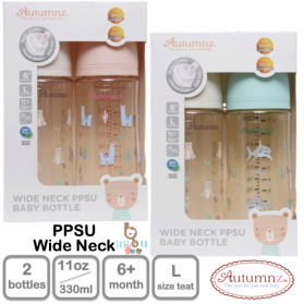 Autumnz PPSU Wide Neck Feeding Bottle (11oz/330ml) Twin Pack
