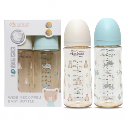 Autumnz PPSU Wide Neck Feeding Bottle (11oz/330ml) Twin Pack