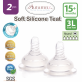 Autumnz Soft Silicone Teat (2pcs) Wide Neck Bottle Nipple 