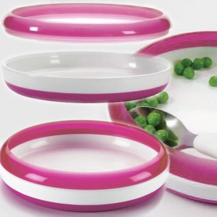 OXO TOT Training Plate with Removable Ring - PINK