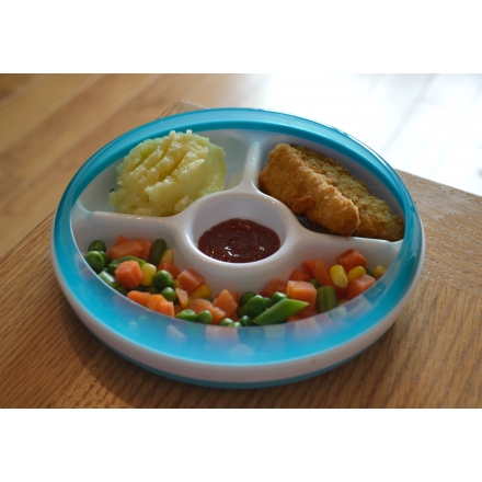 OXO TOT Divided Plate With Removable Ring - Aqua