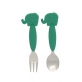 Marcus & Marcus Toddler Spoon & Fork Set - Green Ollie