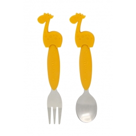 Marcus & Marcus Toddler Spoon & Fork Set - Yellow Lola
