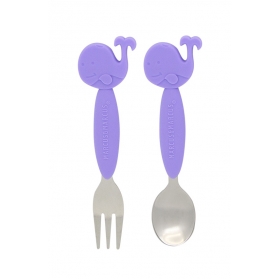 Marcus & Marcus Toddler Spoon & Fork Set - Purple Willo