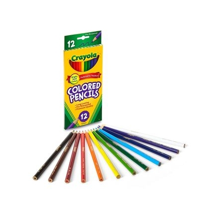CRAYOLA Nontoxic Long Colored Pencils - 12ct