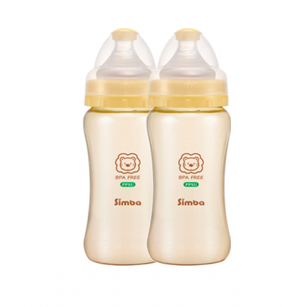 SIMBA PPSU Feeding Bottle (TWIN PACK)- Wide Neck 270ml (9oz)