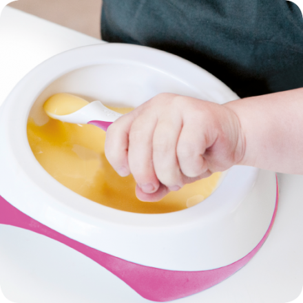 DIFRAX Toddler Easy Scoop Plate (Pink)