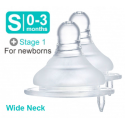 SIMBA (Twin Pack) Wide Neck Cross Hole (S) Ultra Soft Anti-Colic Nipple 