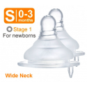 SIMBA (Twin Pack) Wide Neck Round Hole (S) Ultra Soft Anti-Colic Nipple