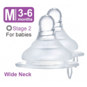 SIMBA (Twin Pack) Round Hole (M) Wide Neck Ultra Soft Anti-Colic Nipple