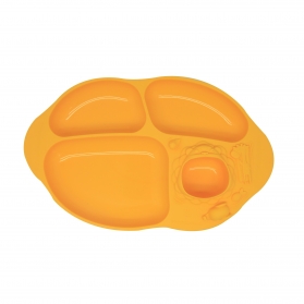 Marcus & Marcus Yummy Dips Suction Silicone Divided Plate - Yellow