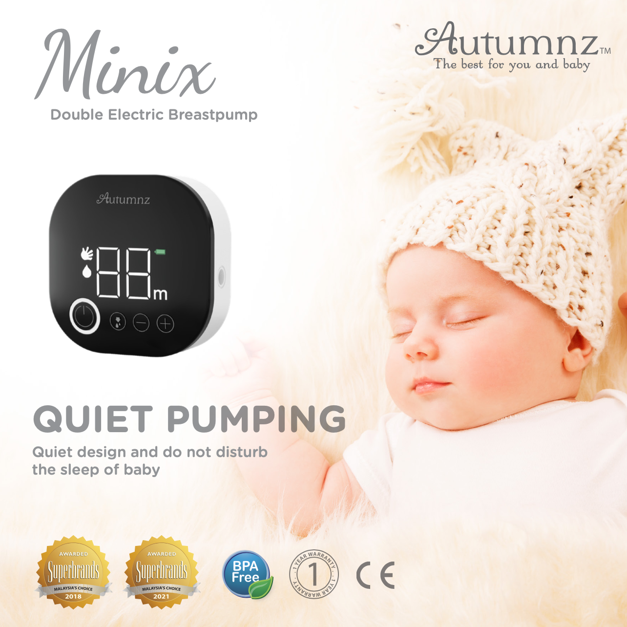 autumnz minix electric double pump chargeable breast pump 妈妈母乳机