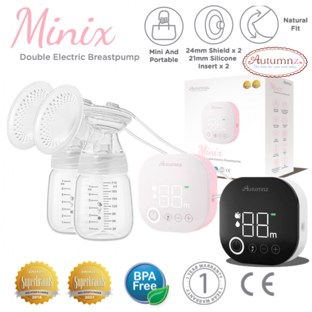 autumnz minix electric double pump chargeable breast pump 妈妈母乳机