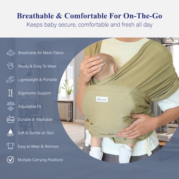 Autumnz Nuvia Air Mesh Baby Carrier Free Travel Storage Pouch 宝宝外出睡觉安抚背带