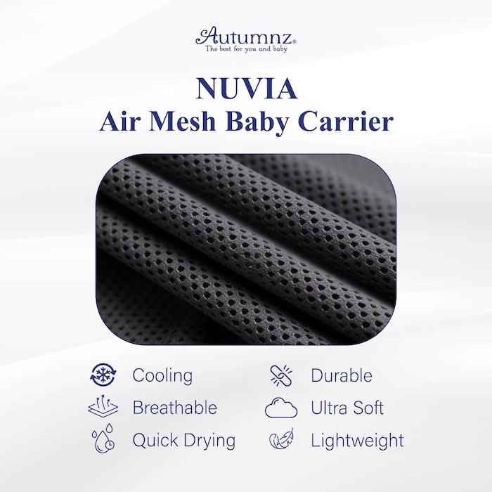Autumnz Nuvia Air Mesh Baby Carrier Free Travel Storage Pouch 宝宝外出睡觉安抚背带