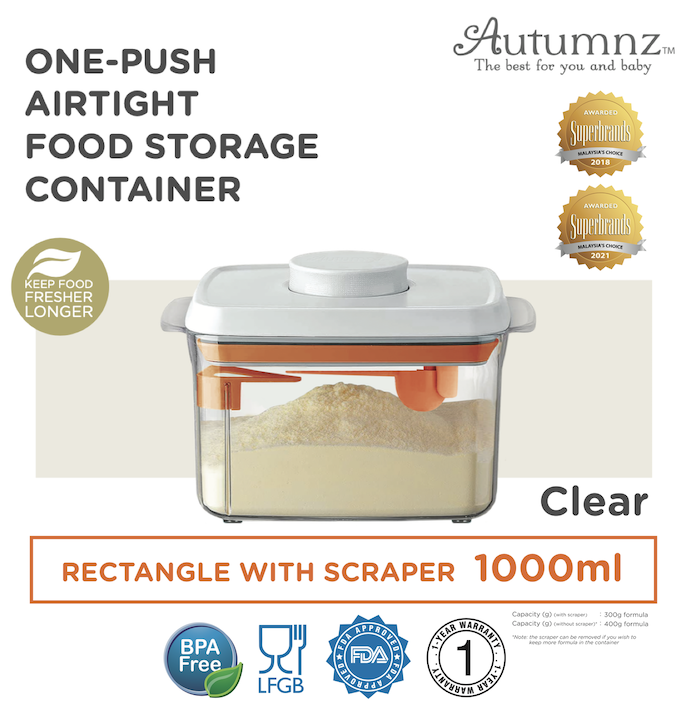 autumnz one push button airtight formula milk powder dispenser container 奶粉食物密封盒