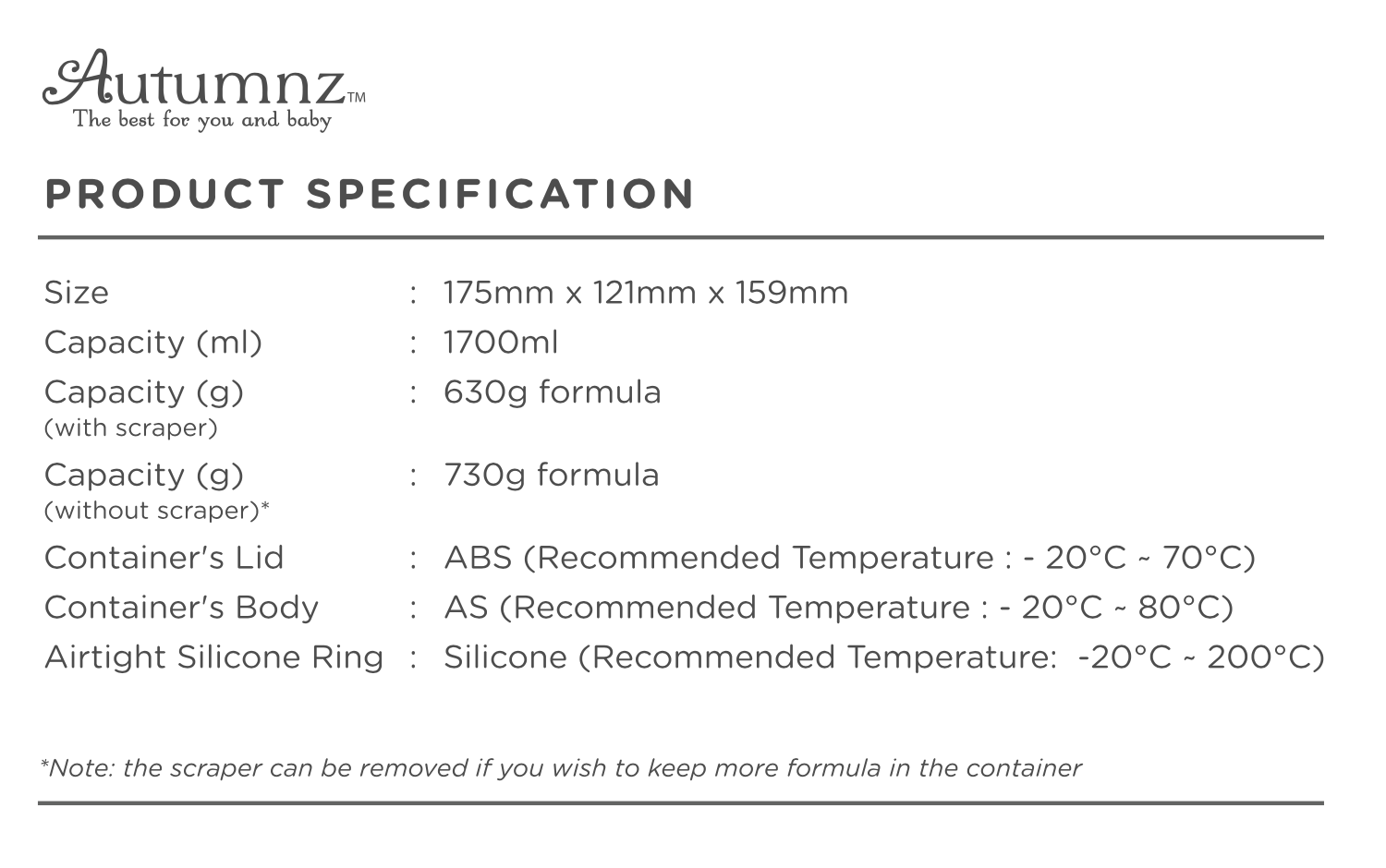 autumnz one push button airtight formula milk powder dispenser container 奶粉食物密封盒