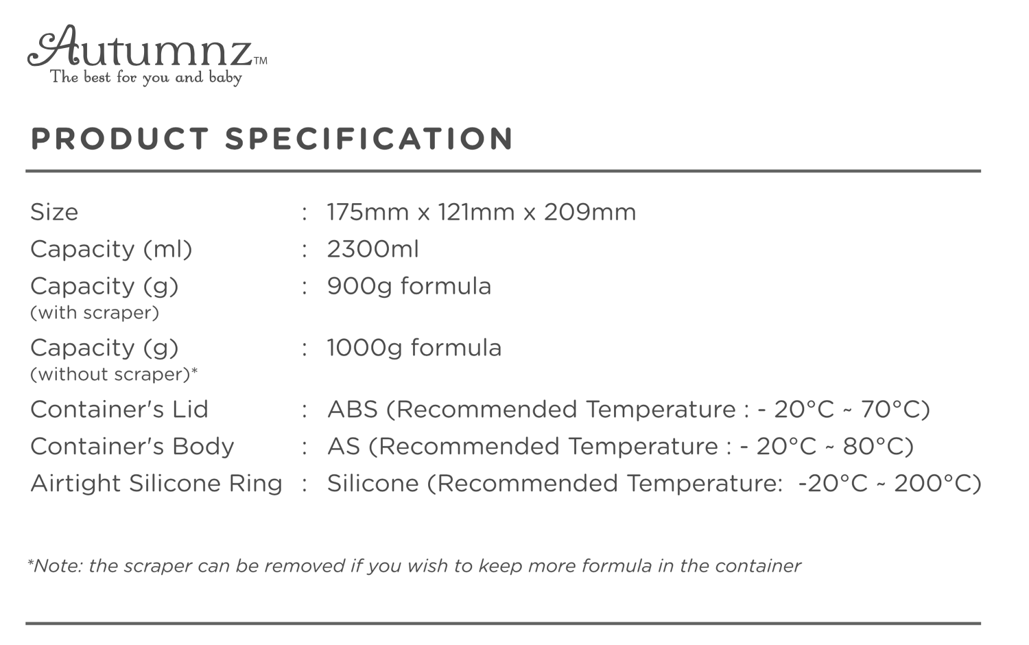 autumnz one push button airtight formula milk powder dispenser container 奶粉食物密封盒