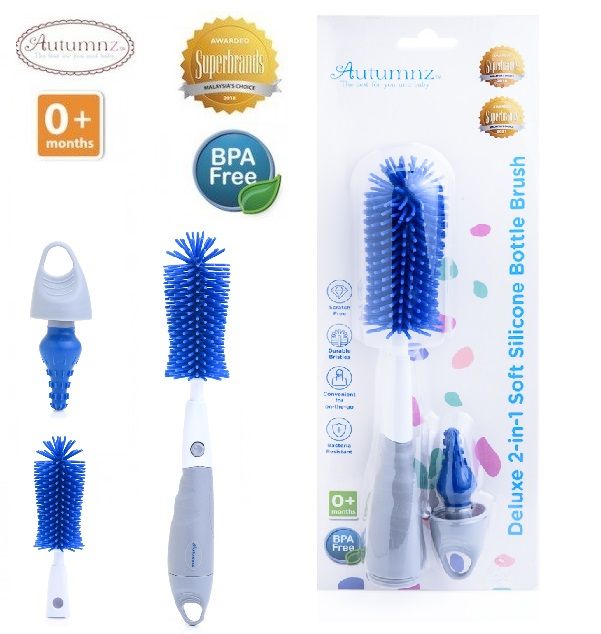 autumnz deluxe 2 in 1 soft silicone bottle brush nipple brush 奶瓶奶嘴刷