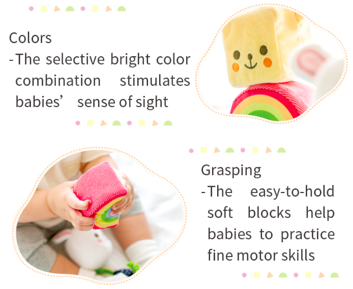 combi baby color soft toys stacking sensory sound toy play 宝宝声音触摸玩具