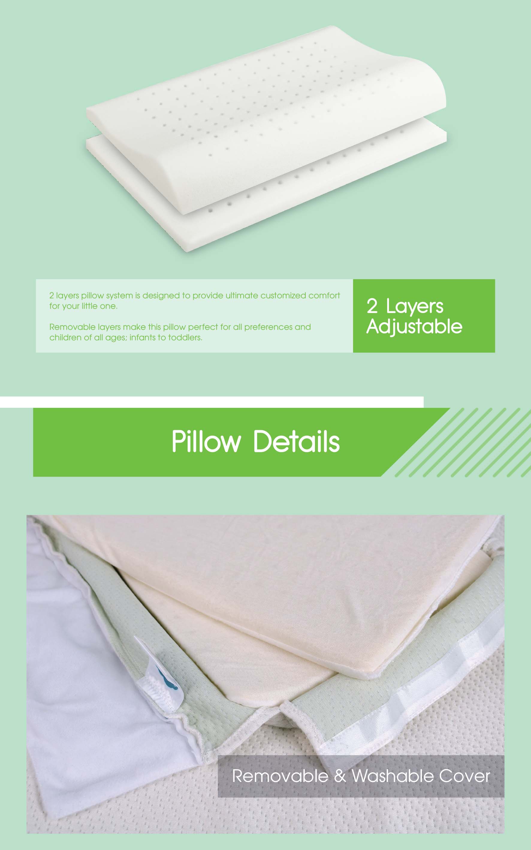 comfy baby memory foam pillow 